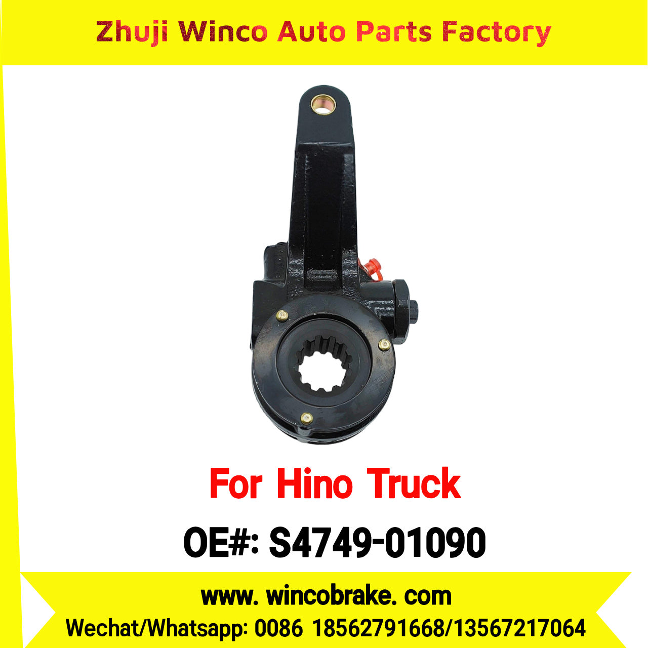 Winco OEM S4749-01090 Brake Slack Adjuster for Suit to Japanese HINO Truck EF500 Spare Parts