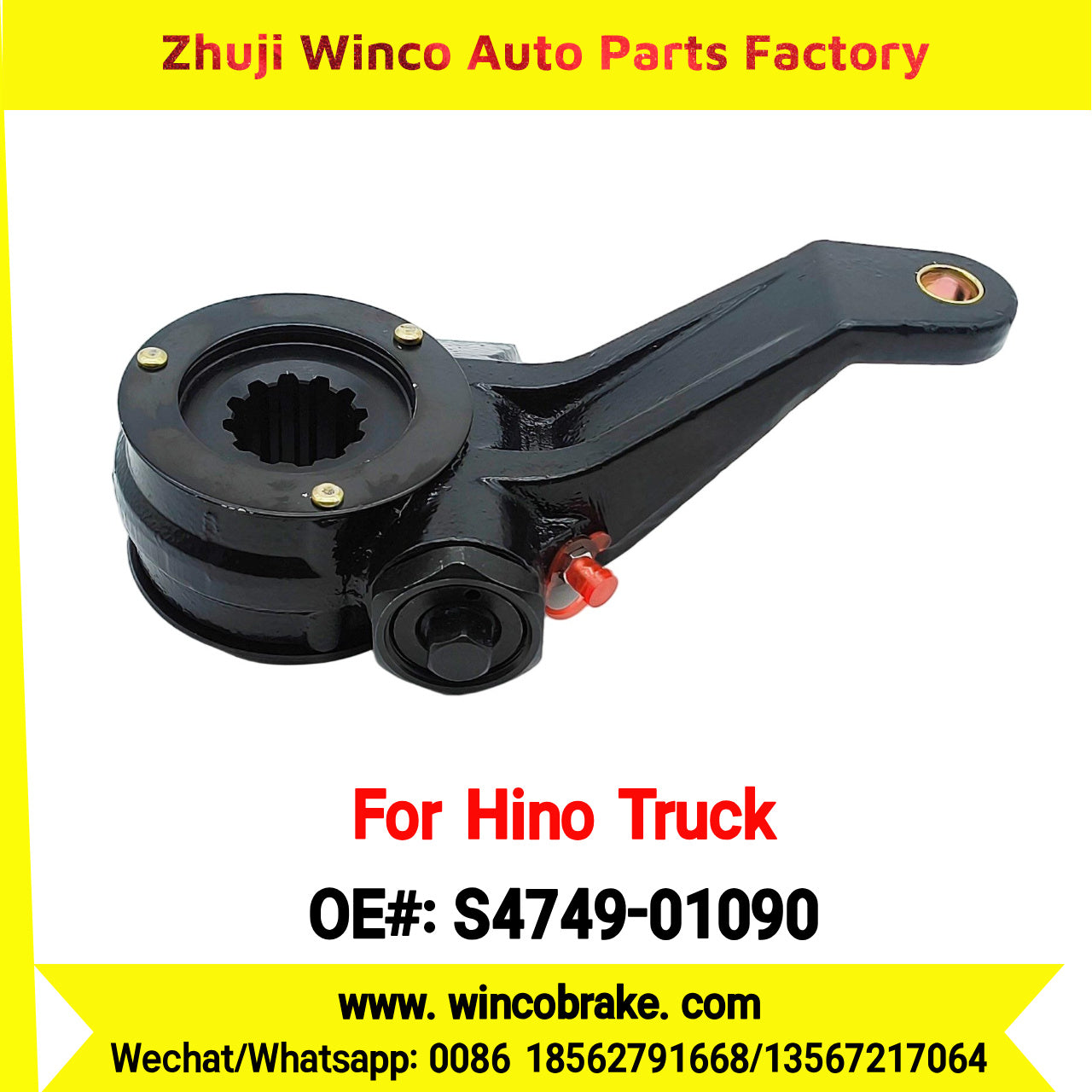 Winco OEM S4749-01090 Brake Slack Adjuster for Suit to Japanese HINO Truck EF500 Spare Parts