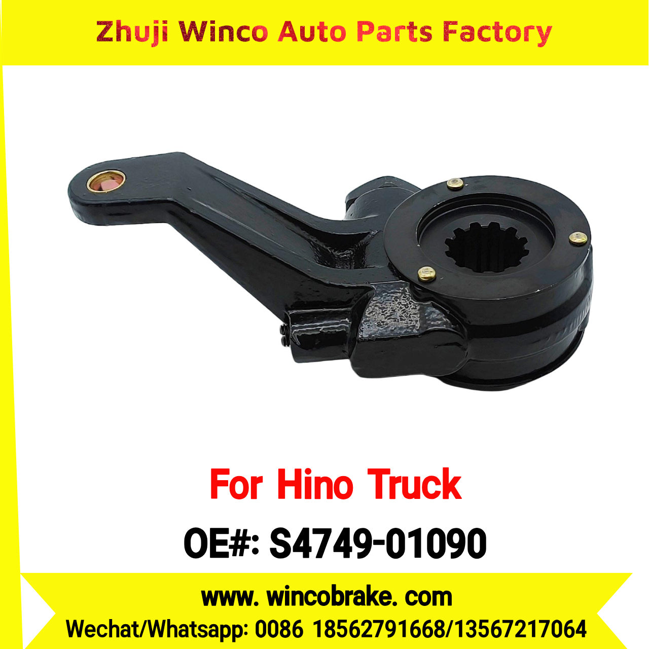 Winco OEM S4749-01090 Brake Slack Adjuster for Suit to Japanese HINO Truck EF500 Spare Parts