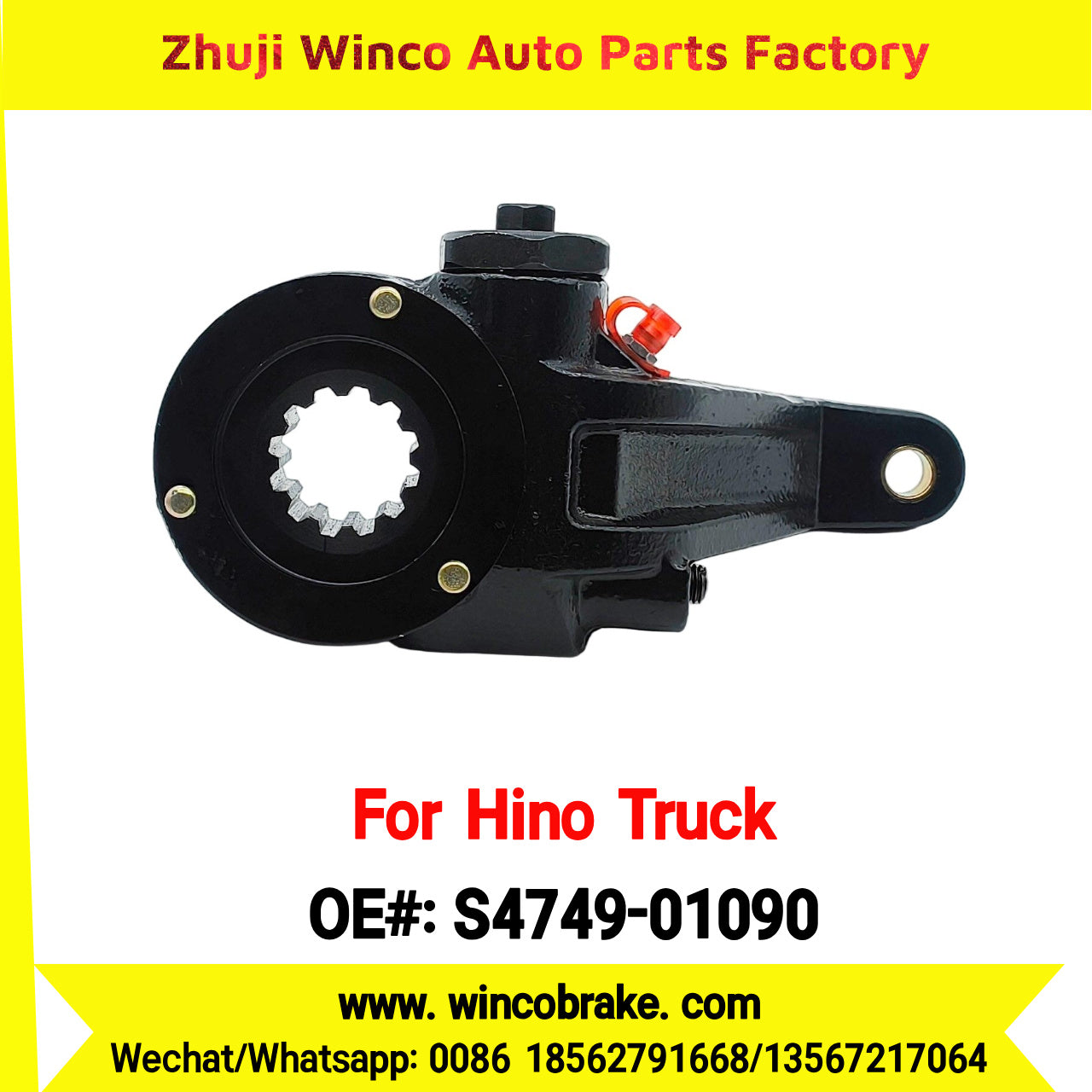 Winco OEM S4749-01090 Brake Slack Adjuster for Suit to Japanese HINO Truck EF500 Spare Parts
