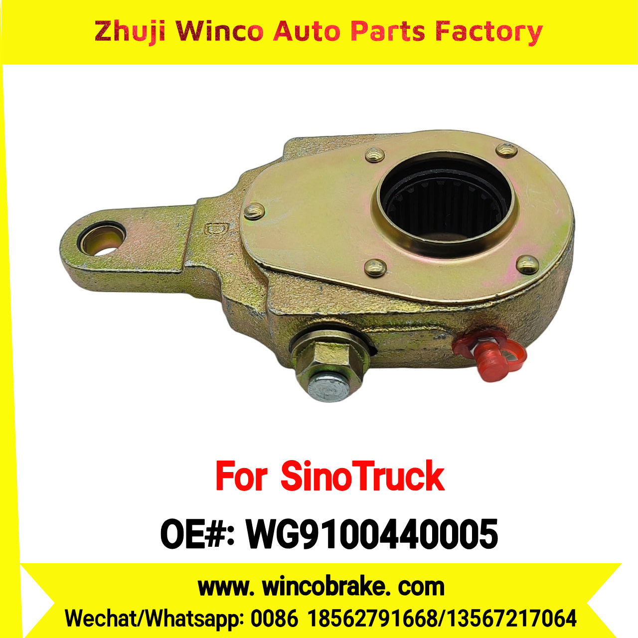 Winco OEM WG9100440005 Brake Slack Adjuster for Suit to China Sinotruck HOWO 371 FRT 19T 38MM