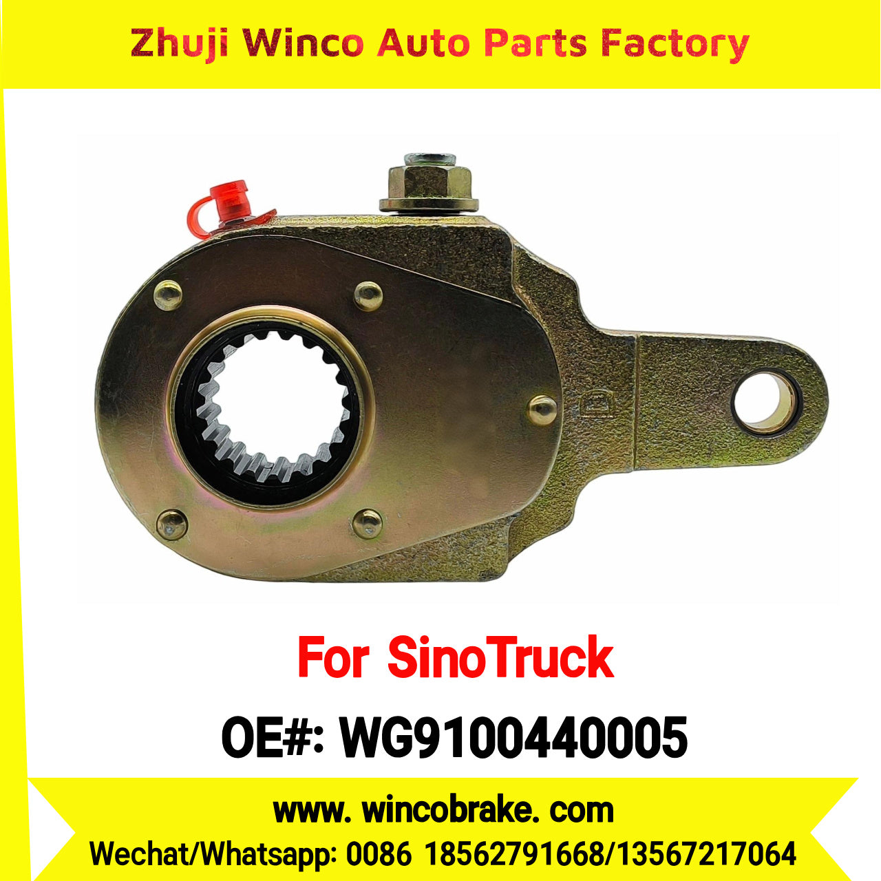 Winco OEM WG9100440005 Brake Slack Adjuster for Suit to China Sinotruck HOWO 371 FRT 19T 38MM