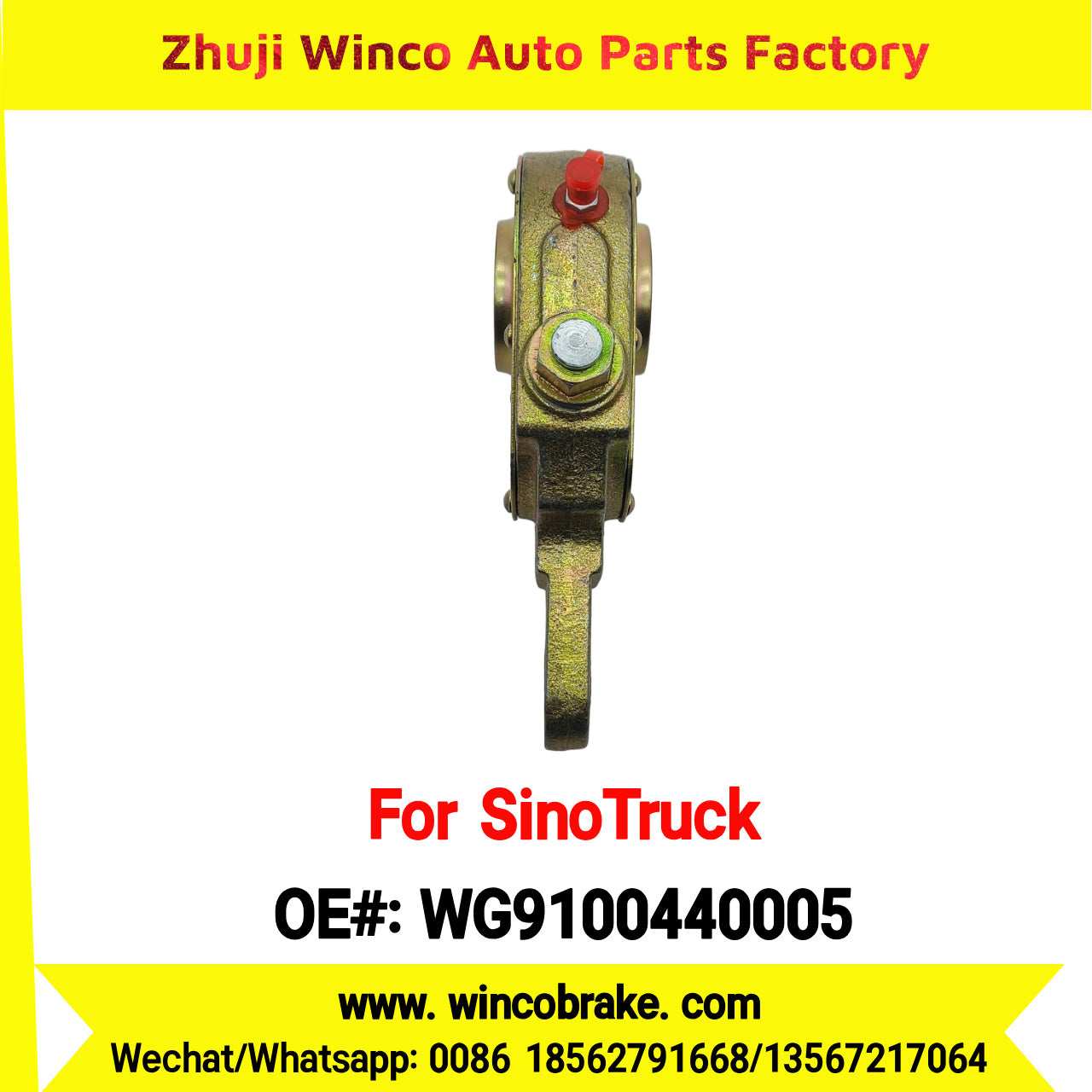 Winco OEM WG9100440005 Brake Slack Adjuster for Suit to China Sinotruck HOWO 371 FRT 19T 38MM