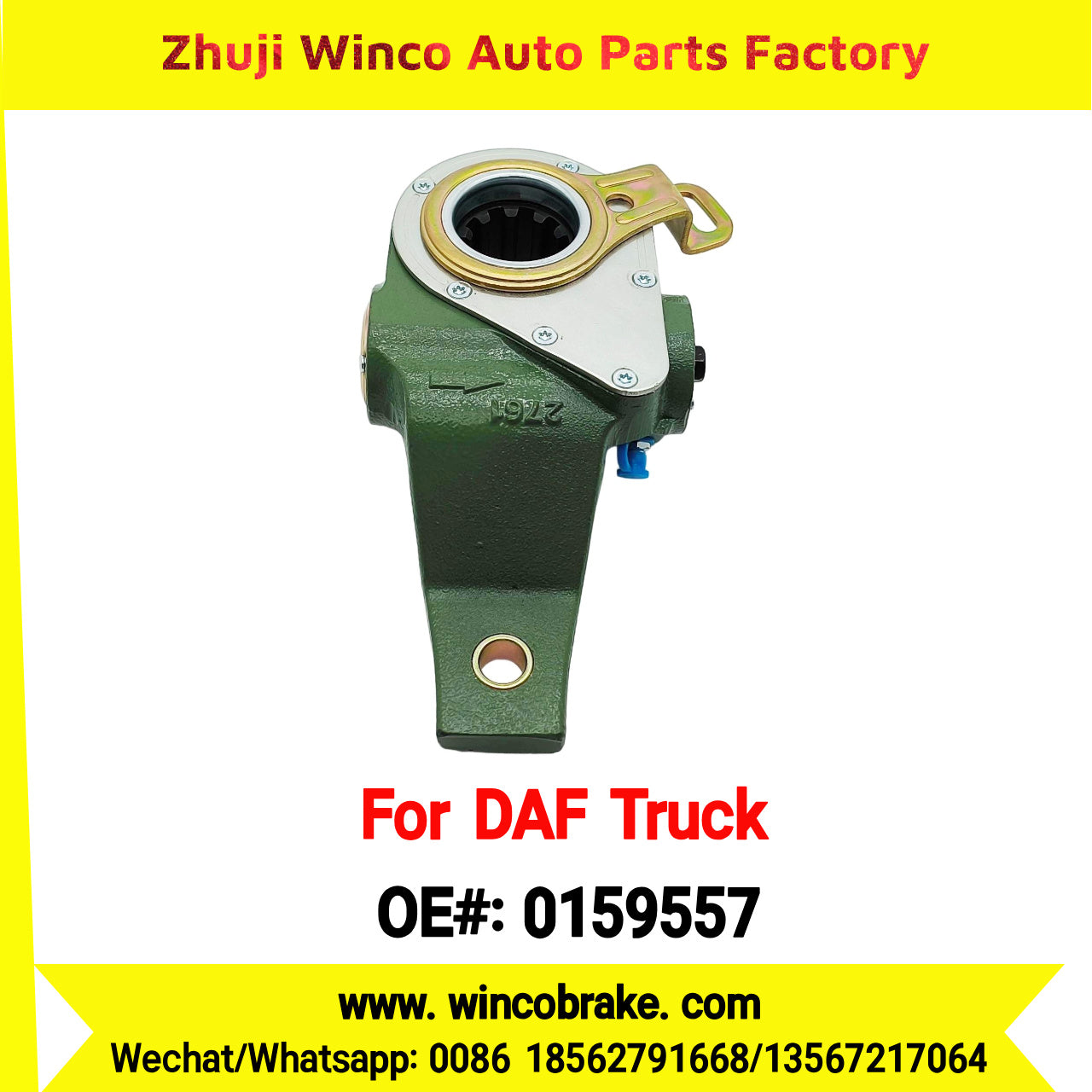 Winco OEM 0159557 Automatic Slack Adjuster TO FIT DAF Truck RH Spline 10 Teeth Replaces Haldex 72524