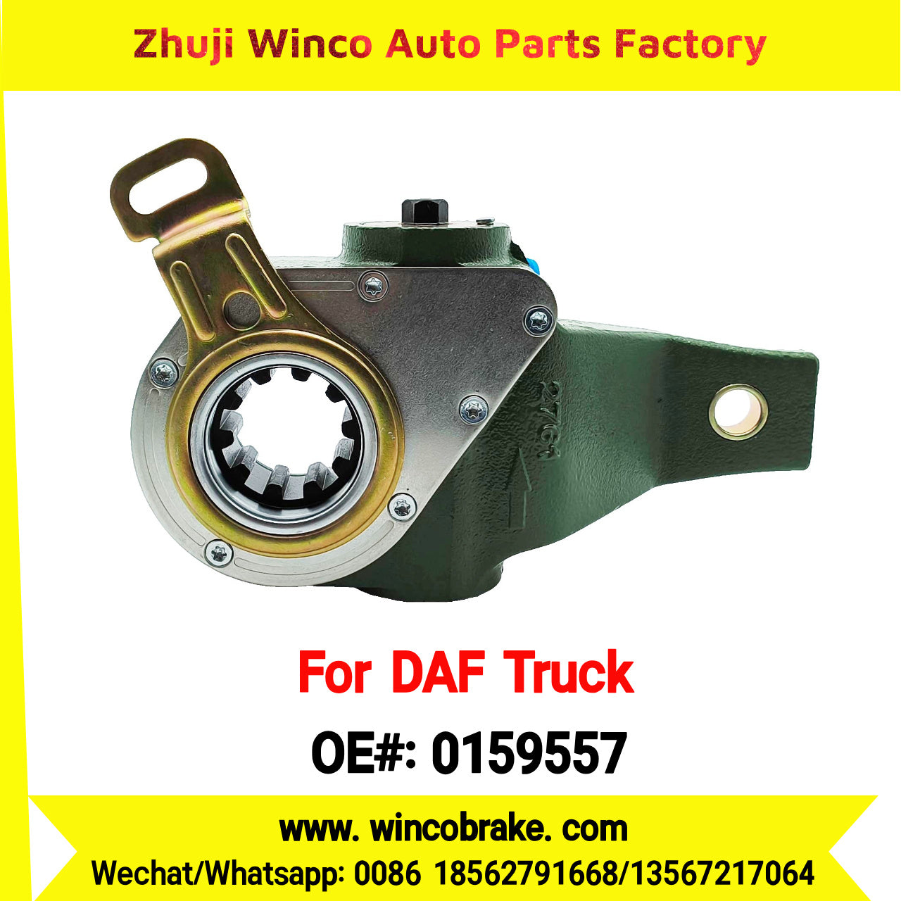 Winco OEM 0159557 Automatic Slack Adjuster TO FIT DAF Truck RH Spline 10 Teeth Replaces Haldex 72524