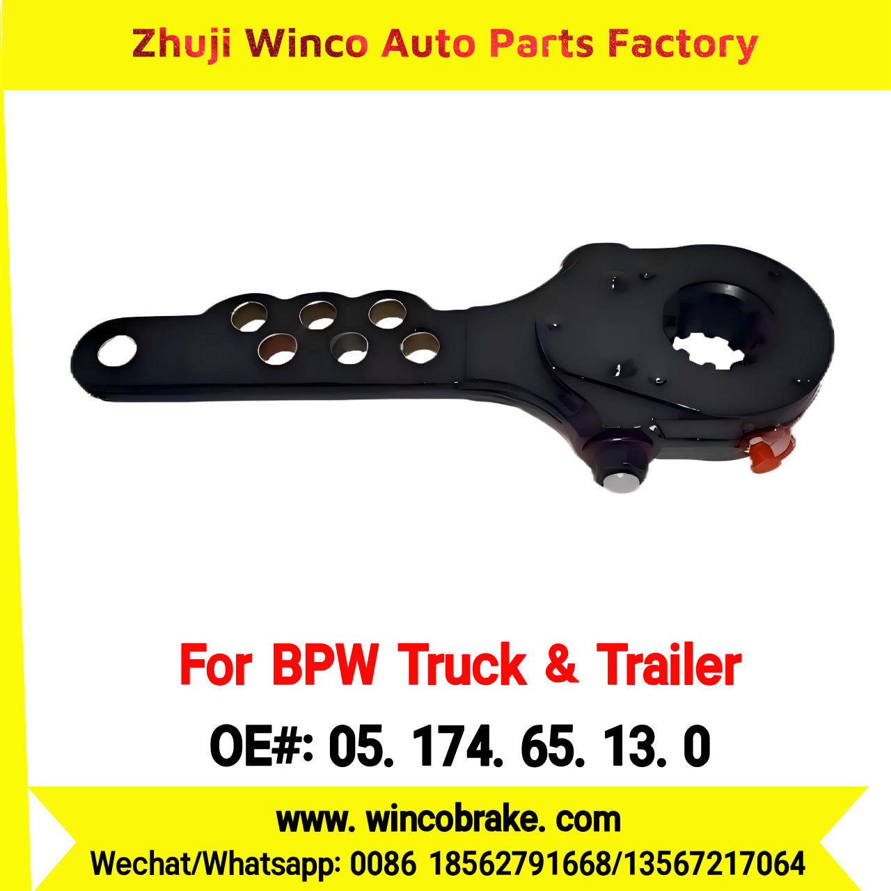 Winco OEM 05.174.65.13.0 Manual Brake Slack Adjuster for Bpw Axle Trailer