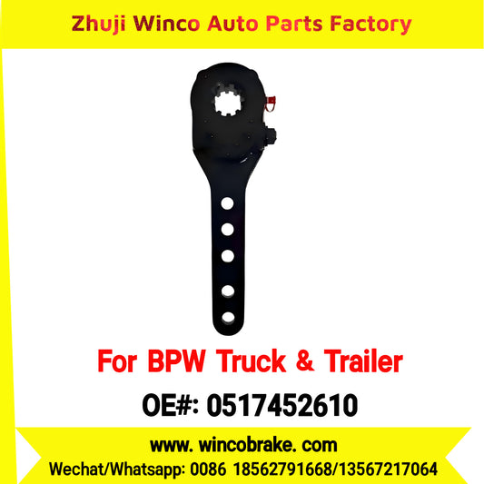 Winco OEM 0517452610 High Quality BPW Axle Brake Slack Adjuster 5 Holes 10 Teeth Export Forging Body Haldex 100001721 Replacement New