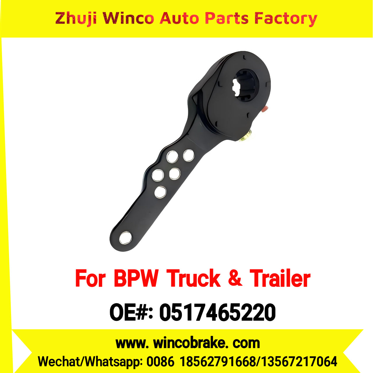 Winco OEM 0517465220 BPW Truck & Trailer Brake Adjuster 6-Hole 10-Tooth 100001760 Slack Adjuster Supply