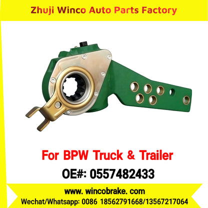 Winco OEM 0557482433 Automatic Brake Slack Adjuster for BPW Axle Truck & Trailer Straight 10 Teeth Replace Haldex