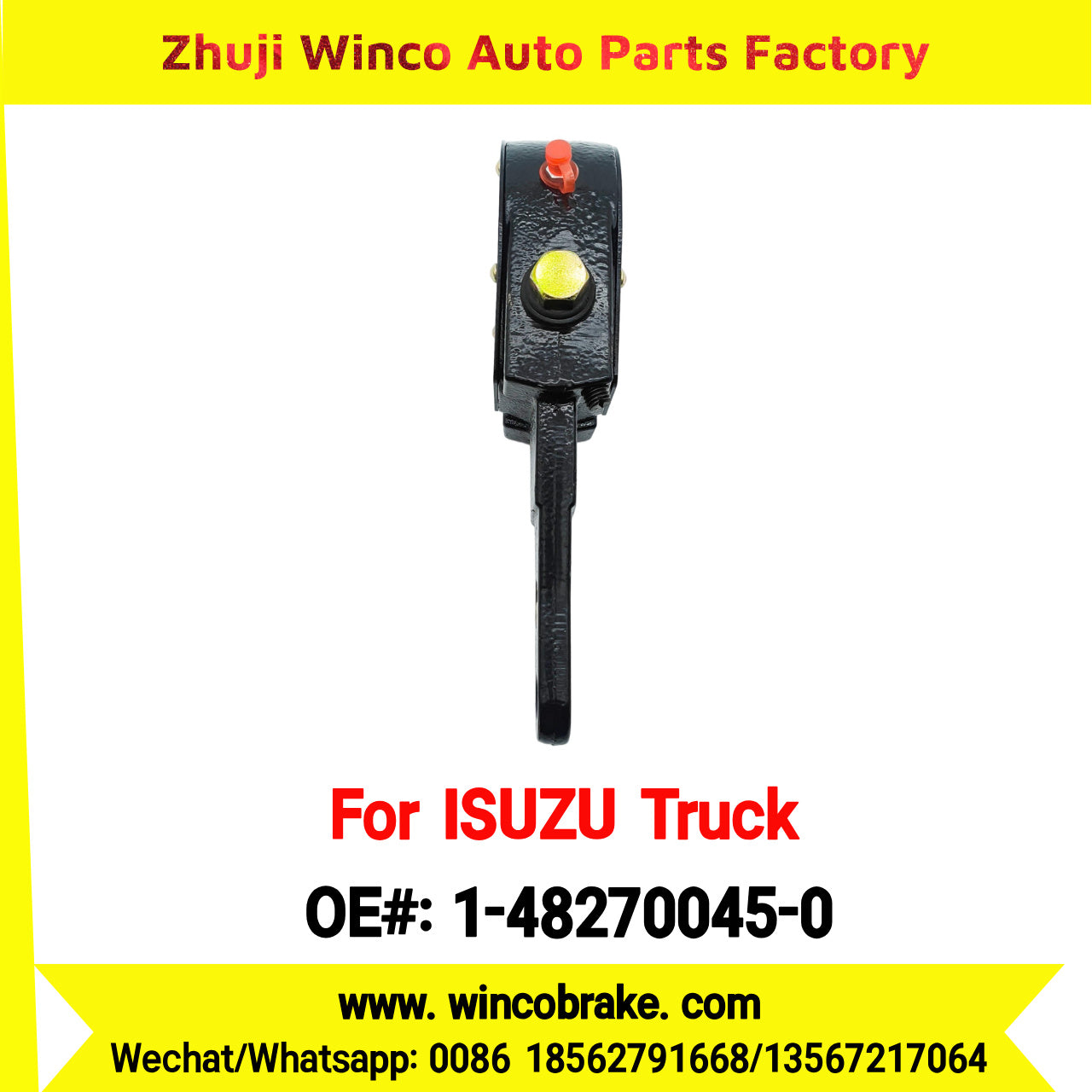 Winco OEM 1-48270045-0 Manual Slack Adjuster for Suit to Japanese ISUZU Trucks CXZ Straight 25 Teeth Spare Parts to Fit Trailer for Southeast Asia Market