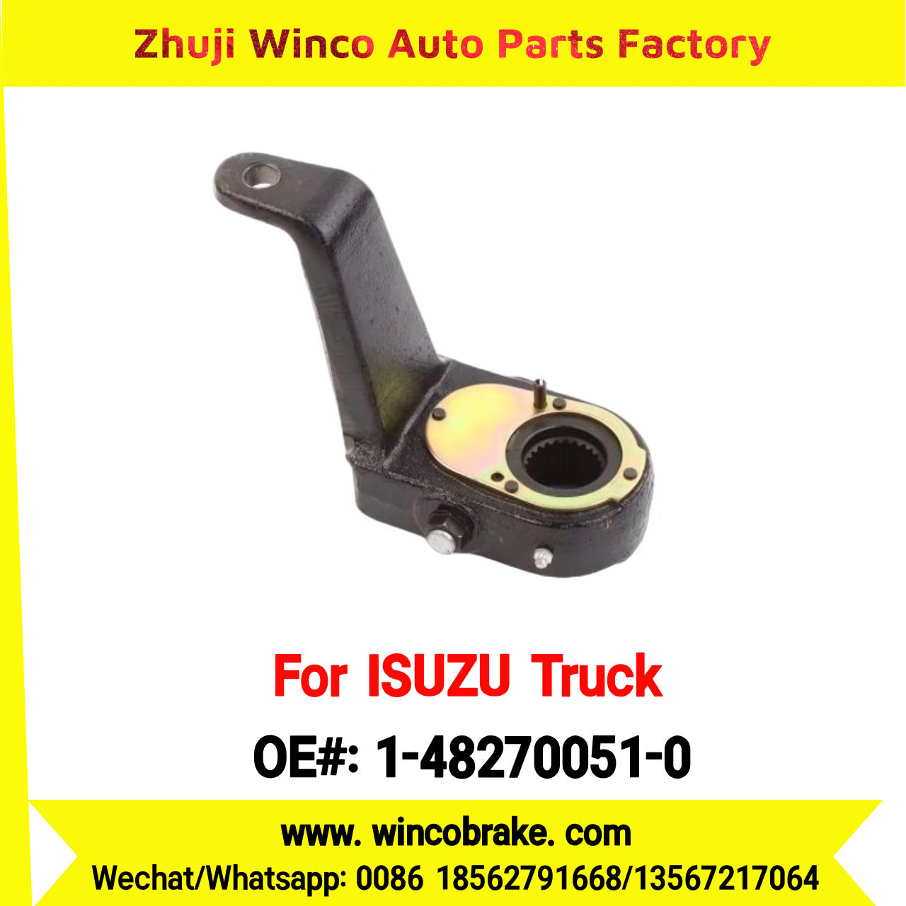 Winco OEM 1-48270051-0 Manual Slack Adjuster for Suit to Japanese ISUZU Trucks RH 25 Teeth Spare Parts to Fit Trailer for Southeast Asia Market