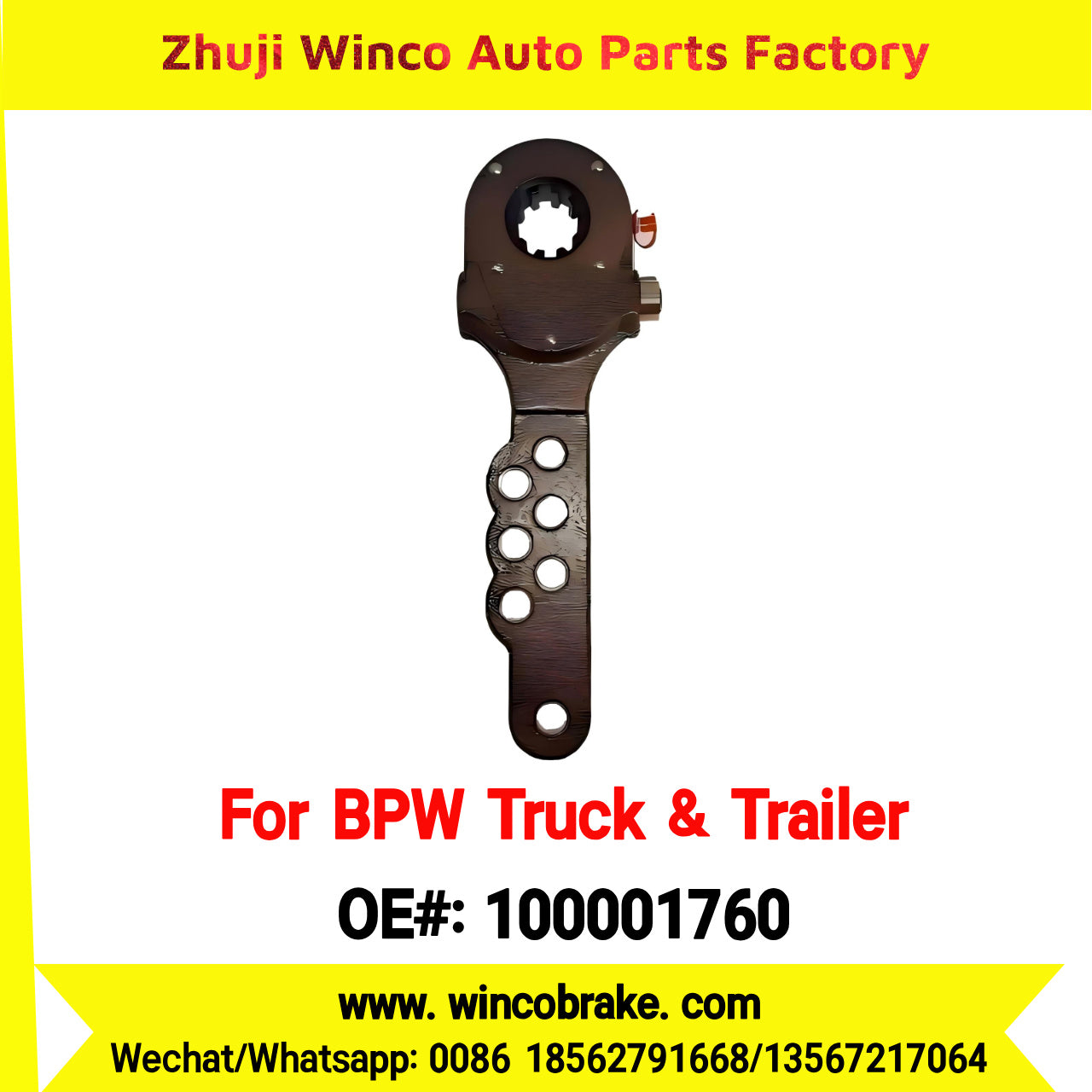 Winco OEM 100001760 Supply Brake Adjuster 100001760 to Replace BPW SAF ROR AXLE