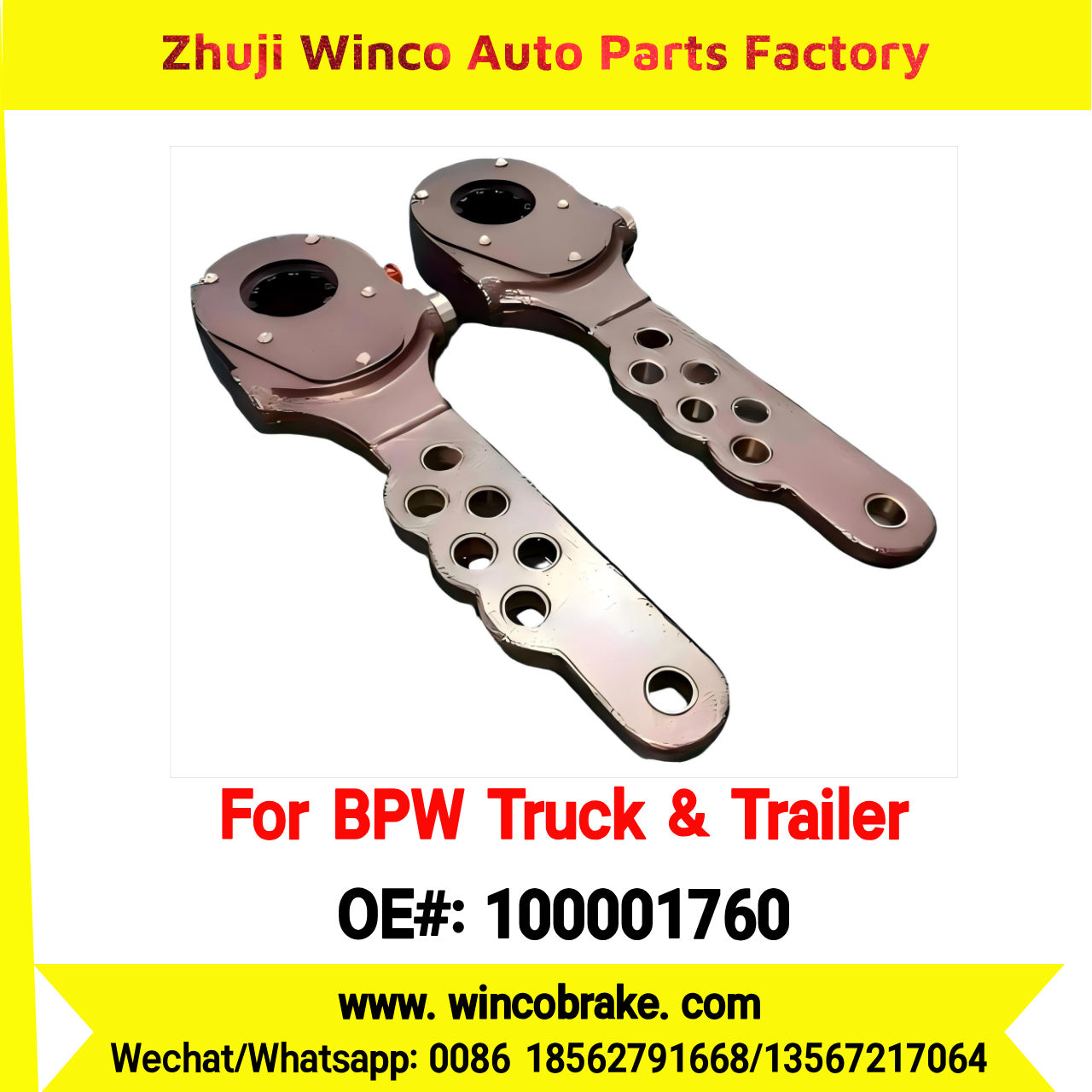 Winco OEM 100001760 Supply Brake Adjuster 100001760 to Replace BPW SAF ROR AXLE