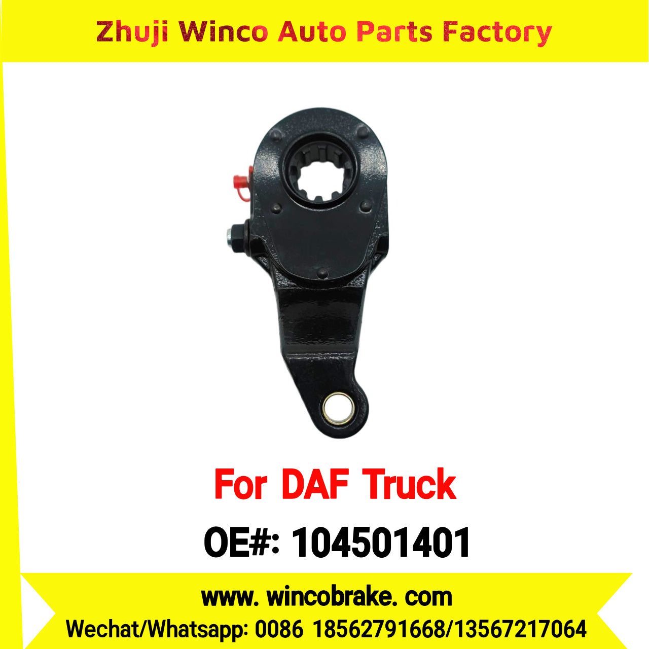Winco OEM 104501401 Manual Slack Adjuster TO FIT DAF Truck LH Spline 10 Teeth Replaces Haldex