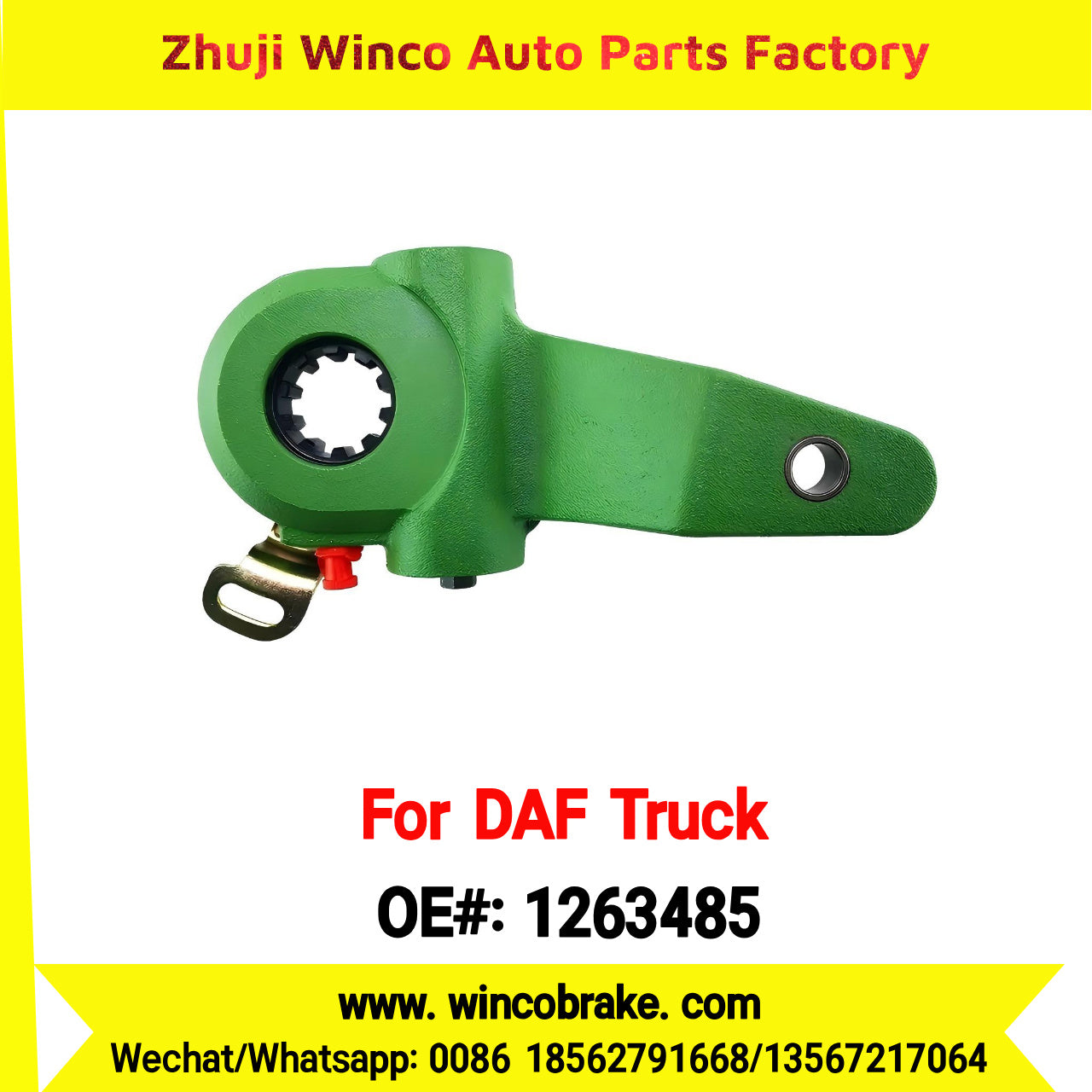 Winco OEM 1263485 Automatic Slack Adjuster TO FIT DAF TRUCK RH Spline 10 Teeth Replaces Haldex 72886