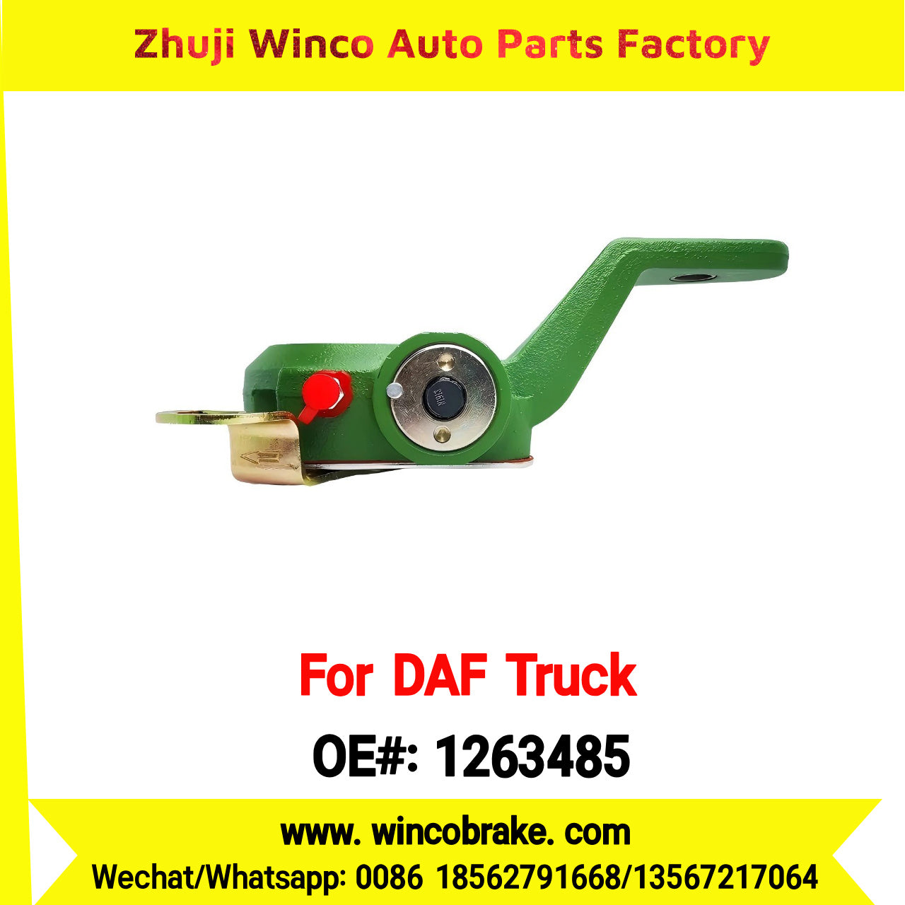 Winco OEM 1263485 Automatic Slack Adjuster TO FIT DAF TRUCK RH Spline 10 Teeth Replaces Haldex 72886