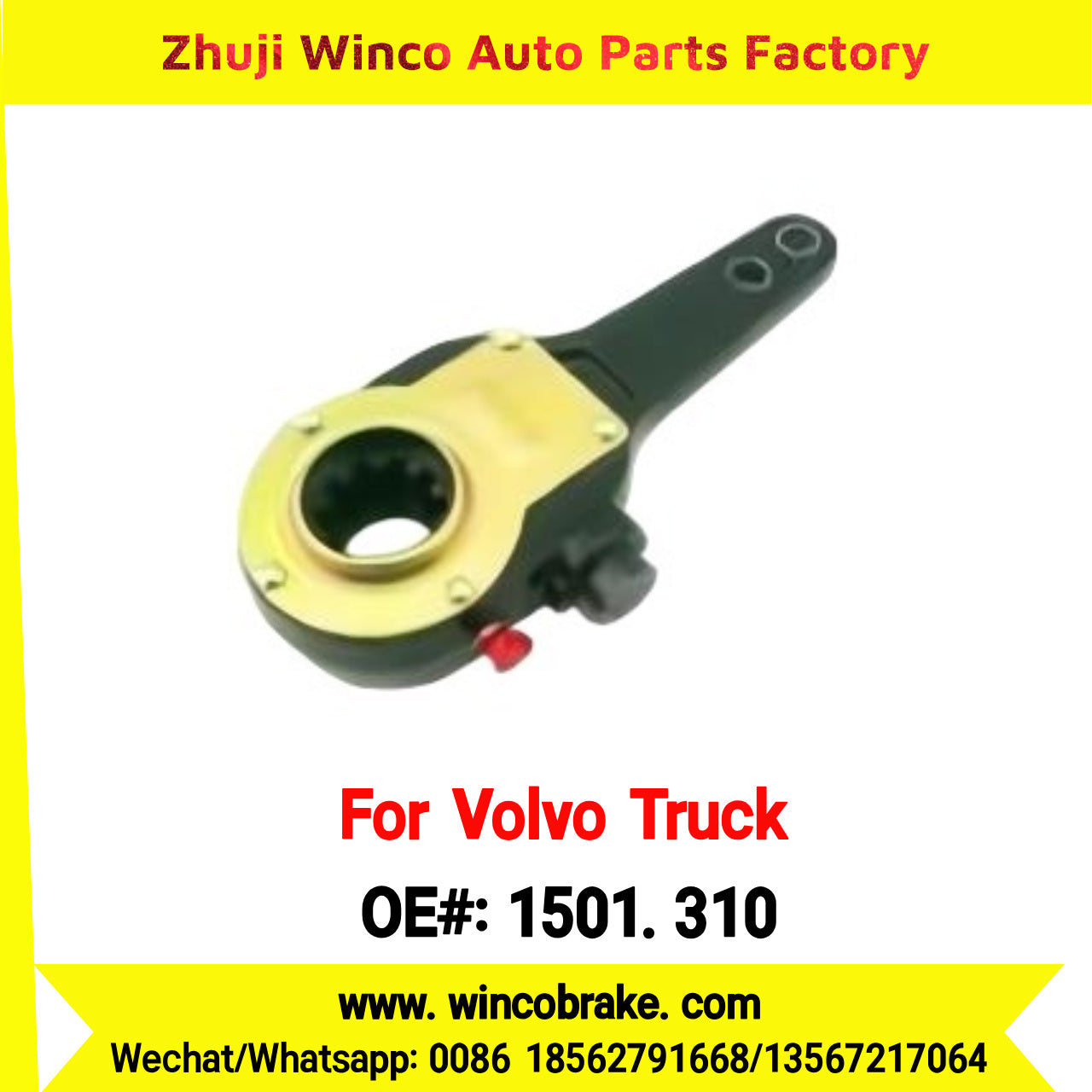 Winco OEM 1501.310 Manual Slack Adjuster TO FIT Volvo Truck Straight 10 Teeth Replaces Haldex
