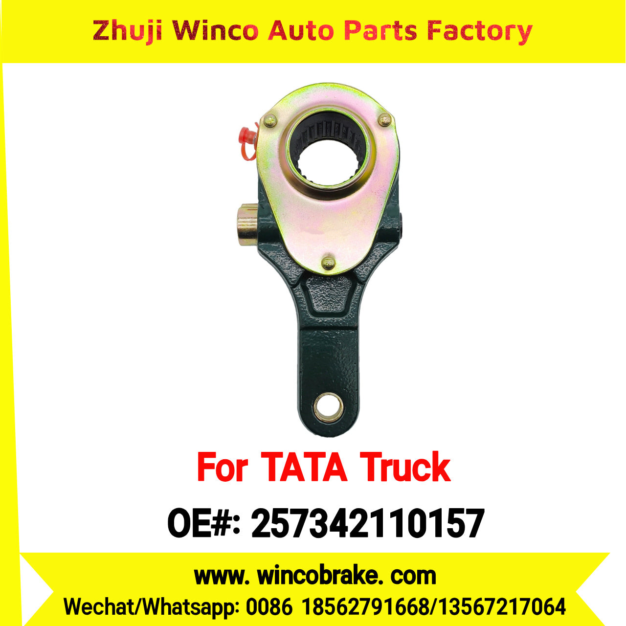 Winco OEM 257342110157 Manual Slack Adjuster for India Series TATA Trucks Parts 1612 FRONT 1 Hole 24 TEETH New Condition Brake Assembly