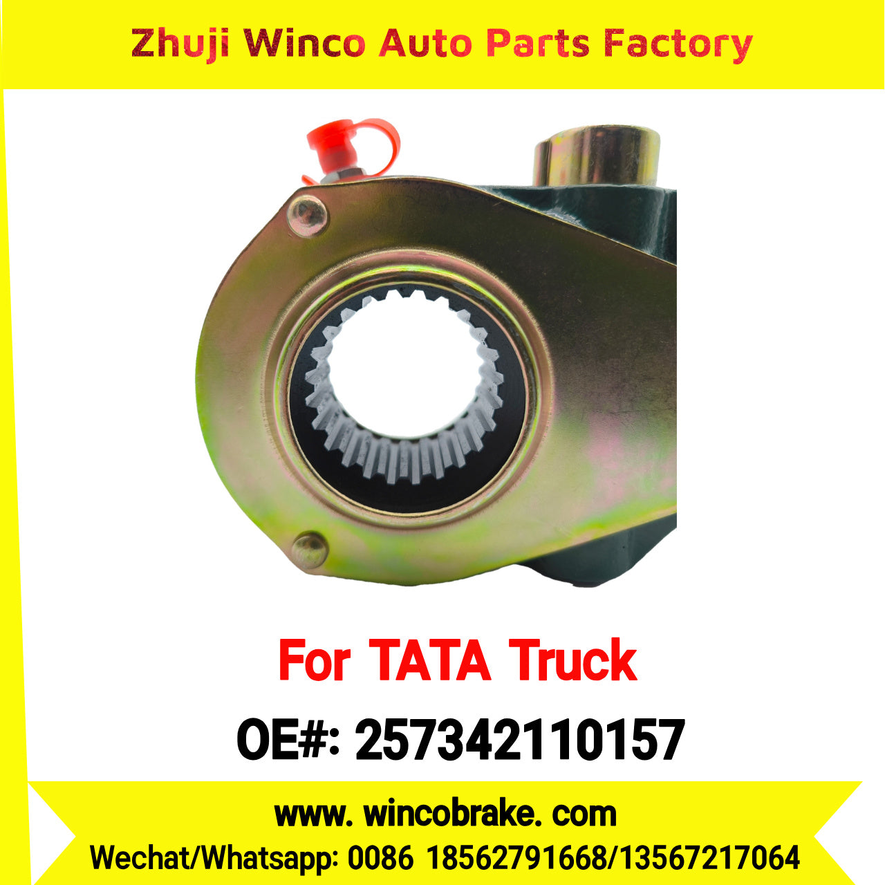 Winco OEM 257342110157 Manual Slack Adjuster for India Series TATA Trucks Parts 1612 FRONT 1 Hole 24 TEETH New Condition Brake Assembly
