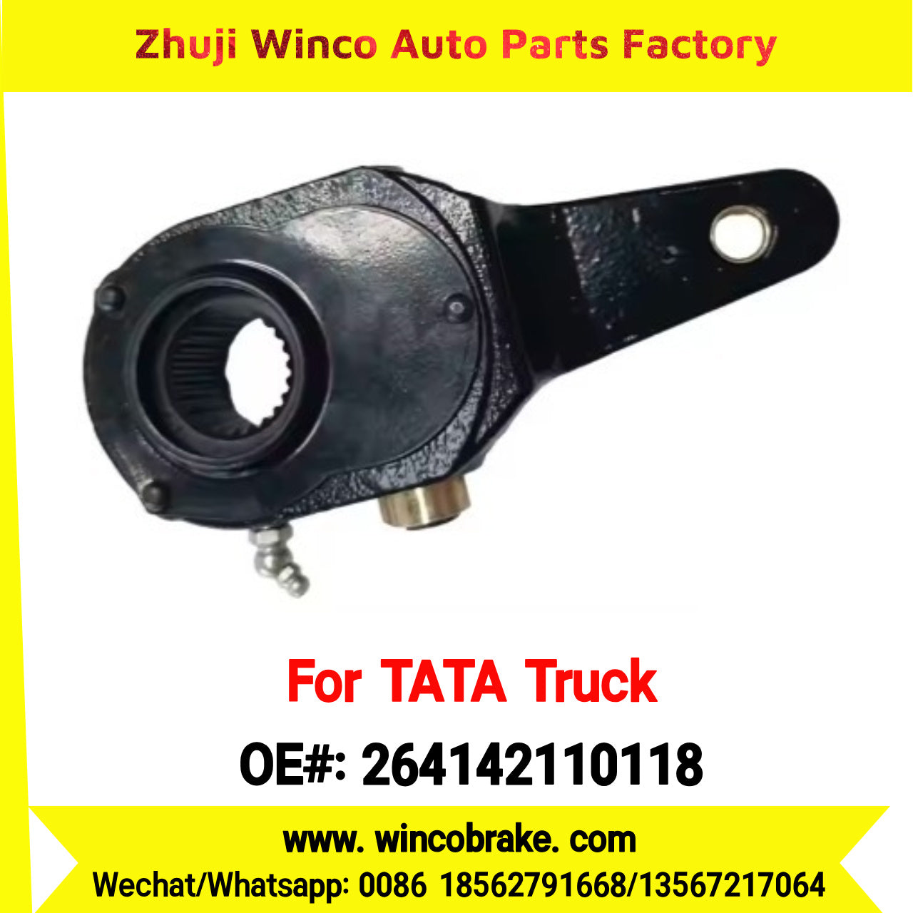 Winco OEM 264142110118 Export Manual Slack Adjuster to Fit India TATA Trucks 709 Rear Right