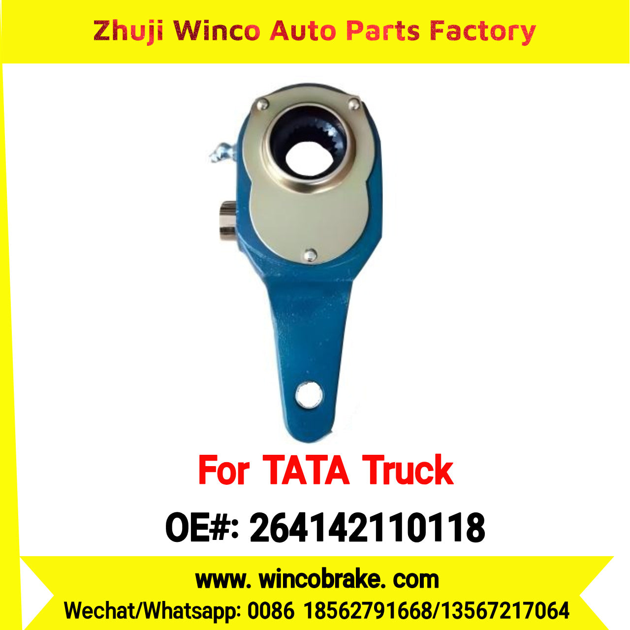 Winco OEM 264142110118 Export Manual Slack Adjuster to Fit India TATA Trucks 709 Rear Right