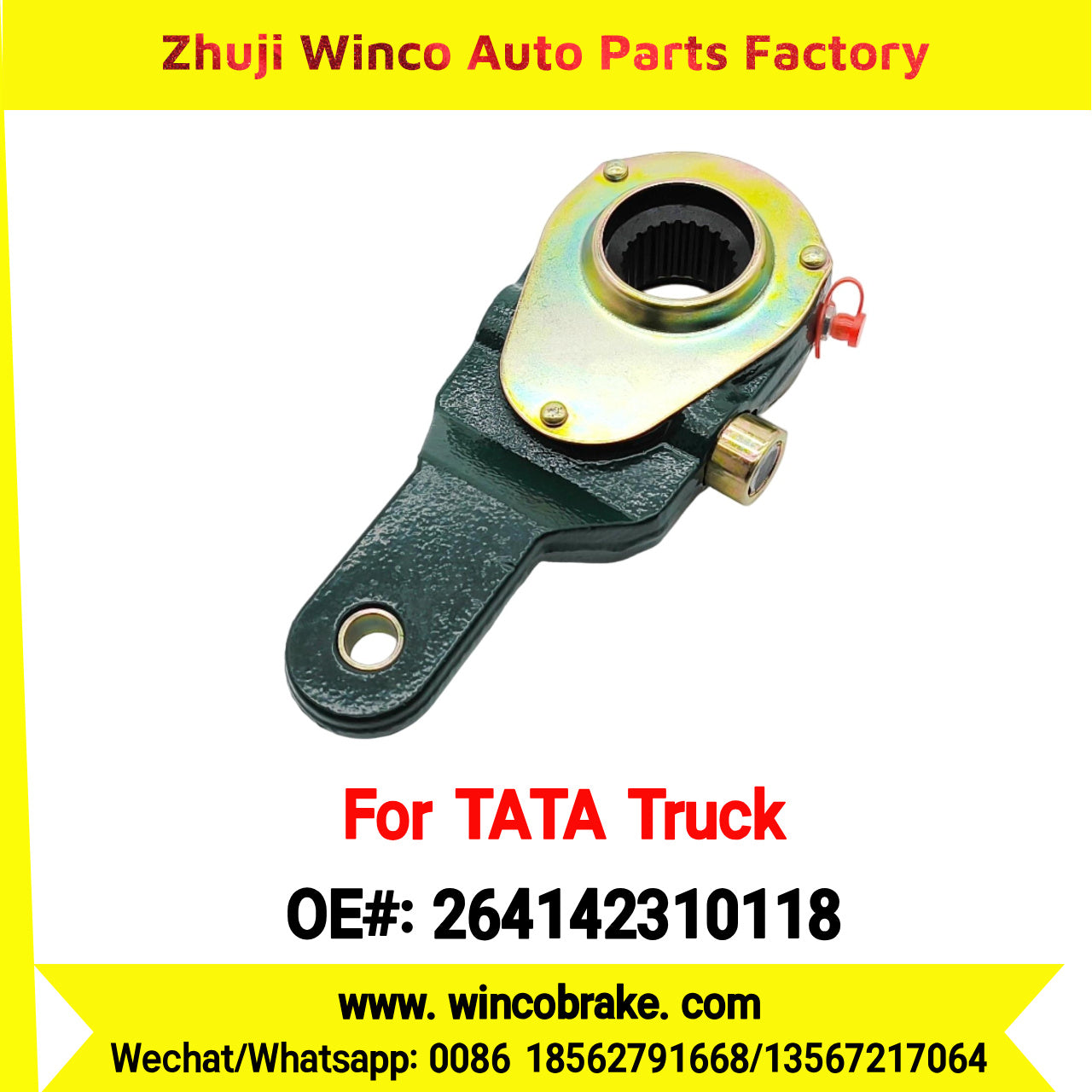 Winco OEM 264142310118 Truck Parts 709 REAR RIGHT SMALL 24 TEETH Manual Slack Adjuster for India Series TATA Trucks New Condition Brake Assembly