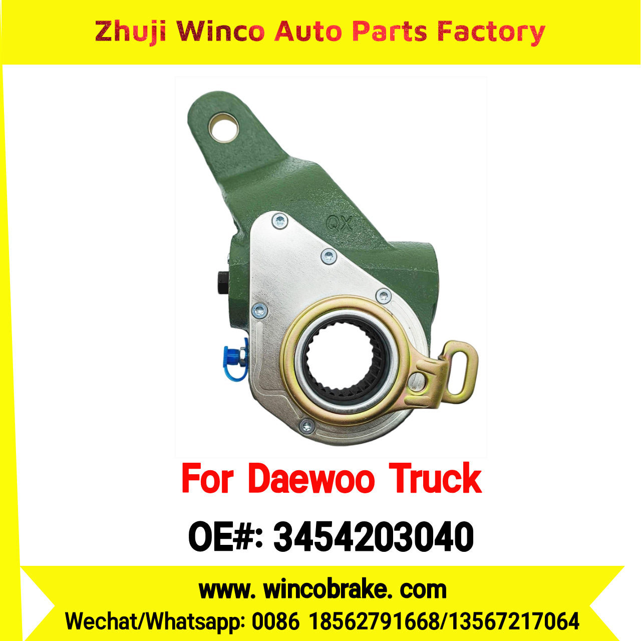 Winco OEM 3454203040 Automatic Slack Adjuster Suit to DAEWOO NOVUS TRUCKS Parts South Korea Southeast Asia Market
