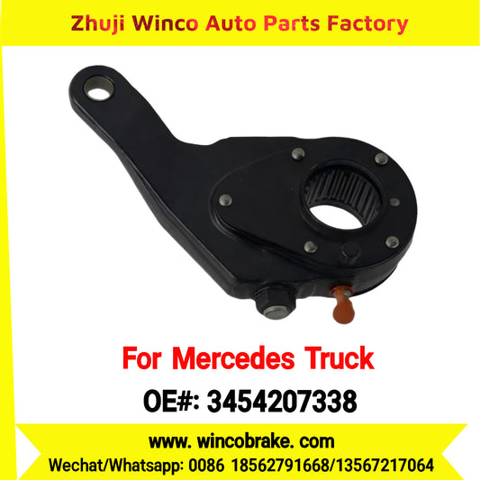 Winco OEM 3454207338 Brake Adjuster for Mercedes Benz Truck Manual Slack Adjuster Auto Parts Brake Adjusting Arm Haldex Type 1 Hole TO FIT MERCEDES Trucks LH 26 Teeth Replace Haldex