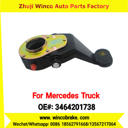 Winco OEM 3464201738 Brake Adjuster for Mercedes Benz Truck Manual Slack Adjuster Auto Parts Brake Adjusting Arm Haldex Type 1 Hole TO FIT MERCEDES Trucks RH 26 Teeth Replace Haldex