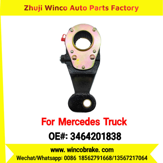 Winco OEM 3464201838 Brake Adjuster for Mercedes Benz Truck Manual Slack Adjuster Auto Parts Brake Adjusting Arm Haldex Type 1 Hole TO FIT MERCEDES Trucks LH 26 Teeth Replace Haldex