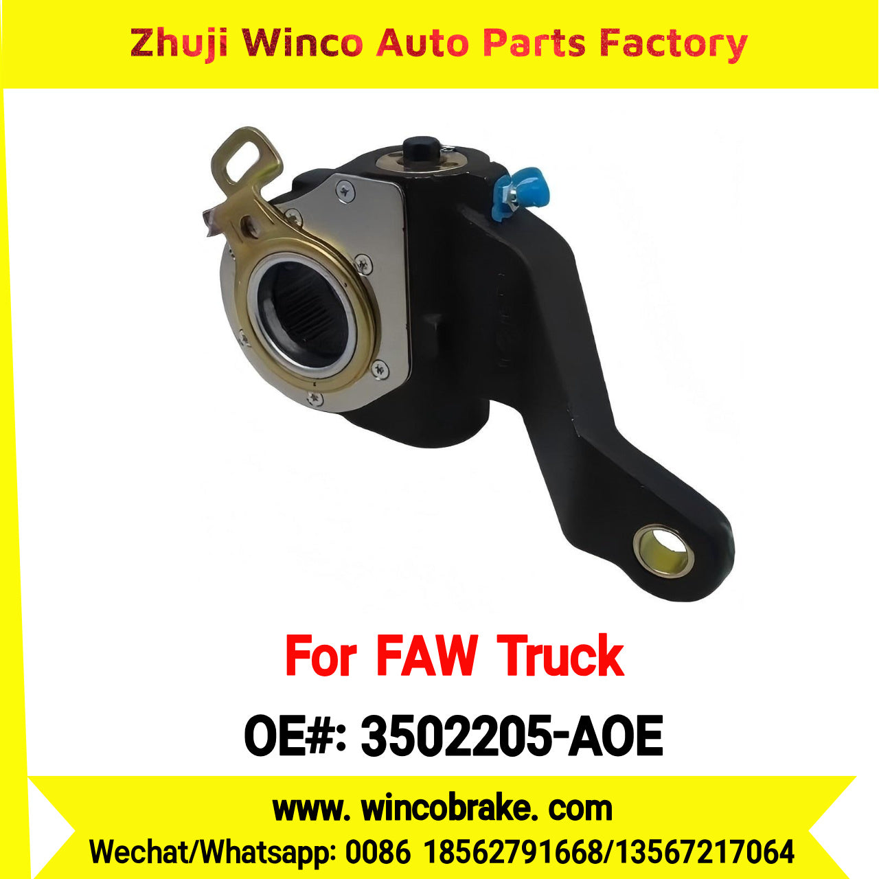 Winco OEM 3502205-AOE Automatic Slack Adjuster for Suit to China FAW J5 J5P J5M J6P JH6 Trucks Brake Systems 25 Teeth