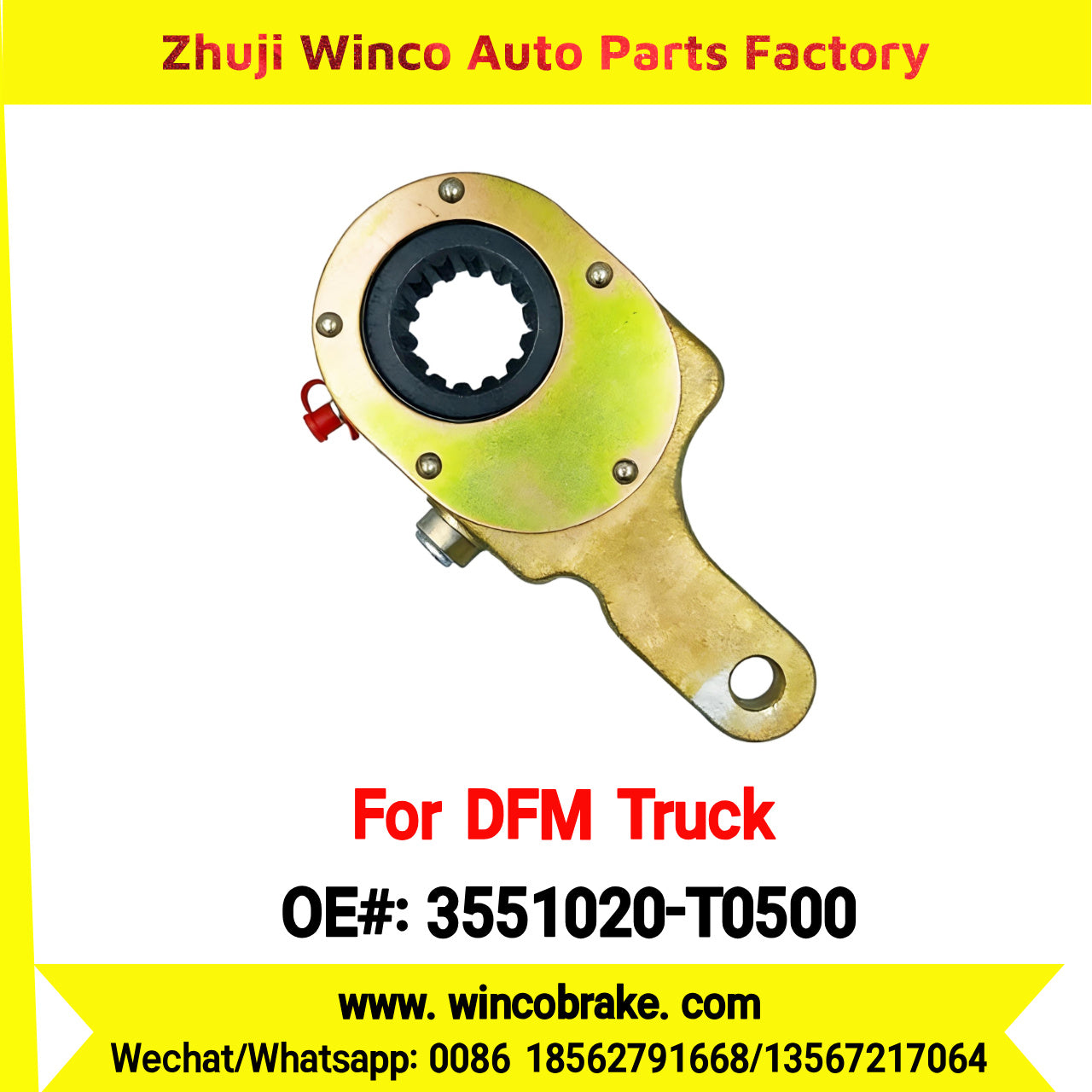Winco OEM 3551020-T0500 Manual Slack Adjuster for Suit to Chinese DONGFENG DFM Truck Tianlong RH 14 teeth