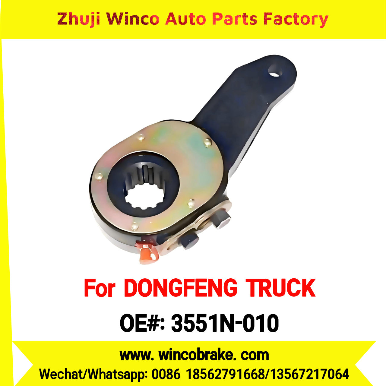 Winco OEM 3551N-010 Export Manual Brake Slack Adjuster for China DONGFENG TRUCK EQ153 FRONT
