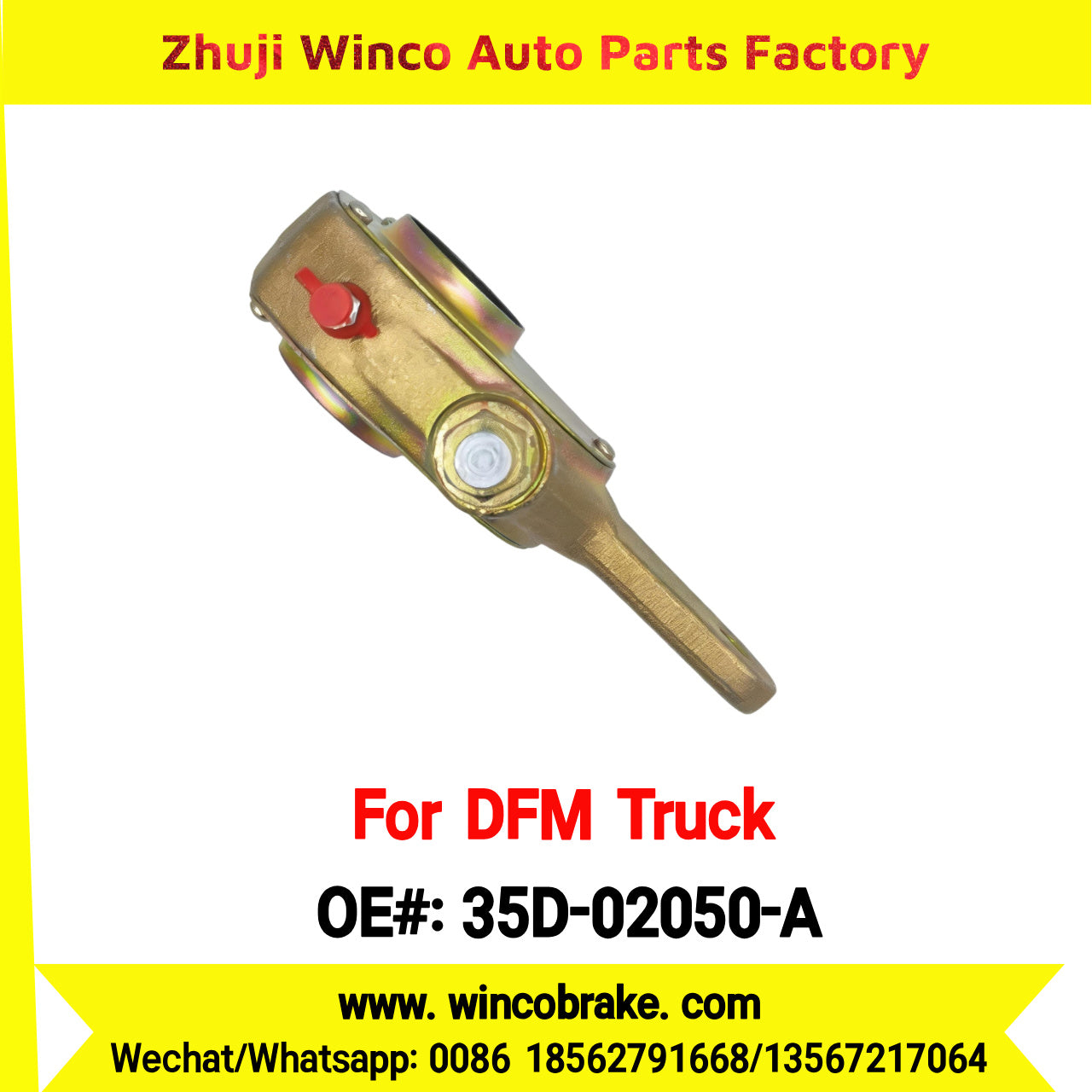 Winco OEM 35D-02050-A Manual Slack Adjuster for Suit to Chinese DONGFENG DFM Truck 140 Front Straight 14 teeth