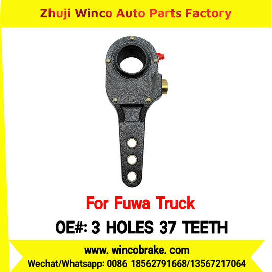 Winco OEM 3 HOLES 37 TEETH Automatic Slack Adjuster for Suit to China Fuwa Trucks Axle Front Straight 37 Teeth Brake Systems