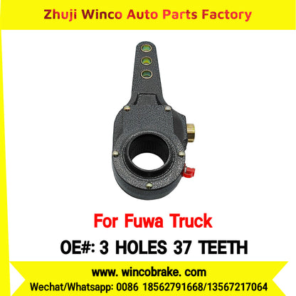 Winco OEM 3 HOLES 37 TEETH Automatic Slack Adjuster for Suit to China Fuwa Trucks Axle Front Straight 37 Teeth Brake Systems