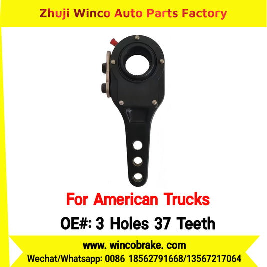 Winco OEM 3 Holes 37 Teeth New Condition American Type Auto Spare Parts-Brake Slack Adjuster for Semi Truck Trailer Axle 3 Holes 37 Spline