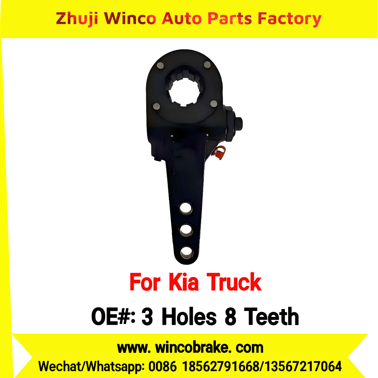 Winco OEM 3 Holes 8 Teeth New Condition Korean Truck Brake Slack Adjuster with 3 Holes and 8 Teeth for Southeast Asia Market