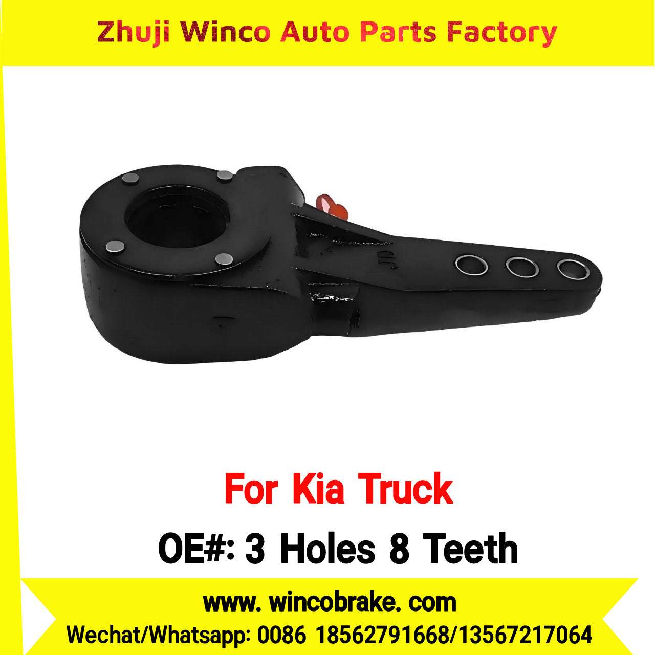 Winco OEM 3 Holes 8 Teeth New Condition Korean Truck Brake Slack Adjuster with 3 Holes and 8 Teeth for Southeast Asia Market