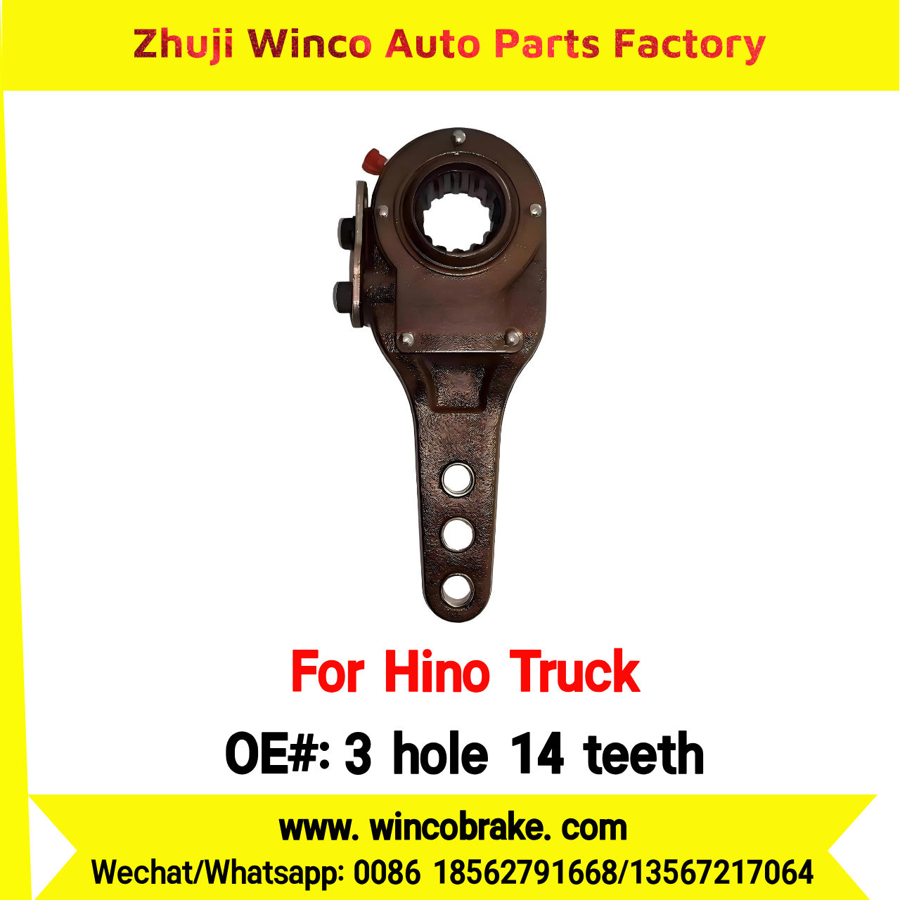 Winco OEM 3 hole 14 teeth Manual Slack Adjuster with 3 Holes and 14 Teeth for Truck Brake Systems Exported to Southeast Asia Market
