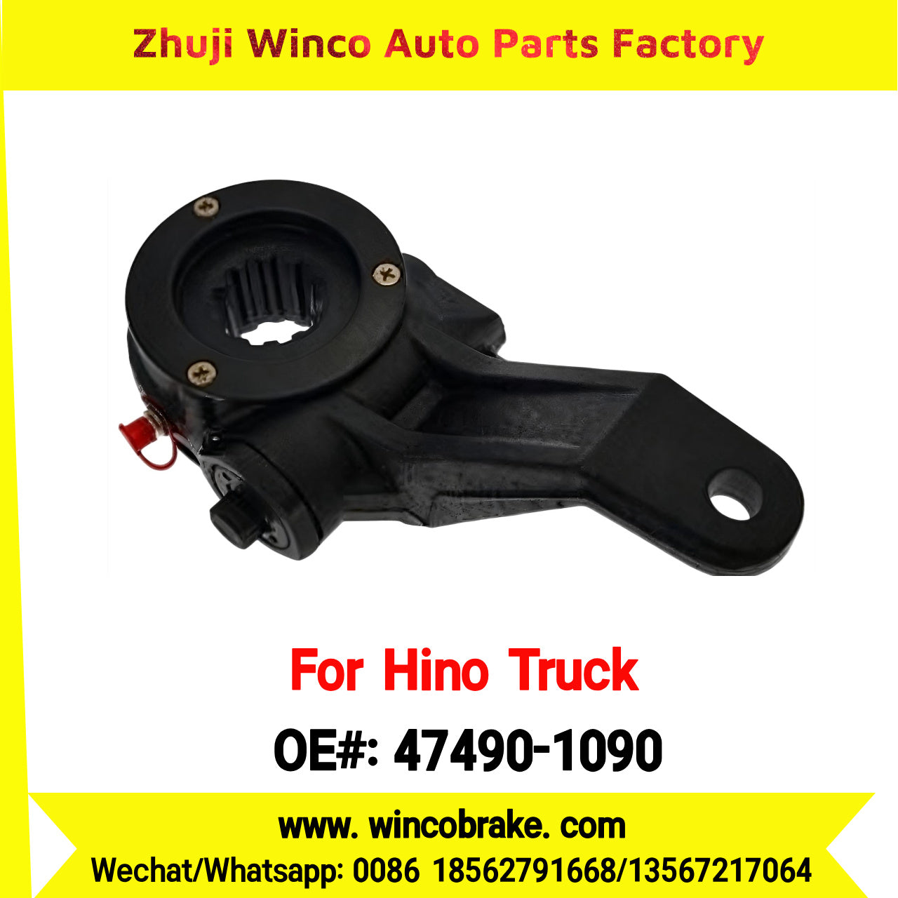 Winco OEM 47490-1090 Manual Slack Adjuster for Suit to Japanese Hino Trucks LH 12 Teeth Spare Parts to Fit Trailer for Southeast Asia Market