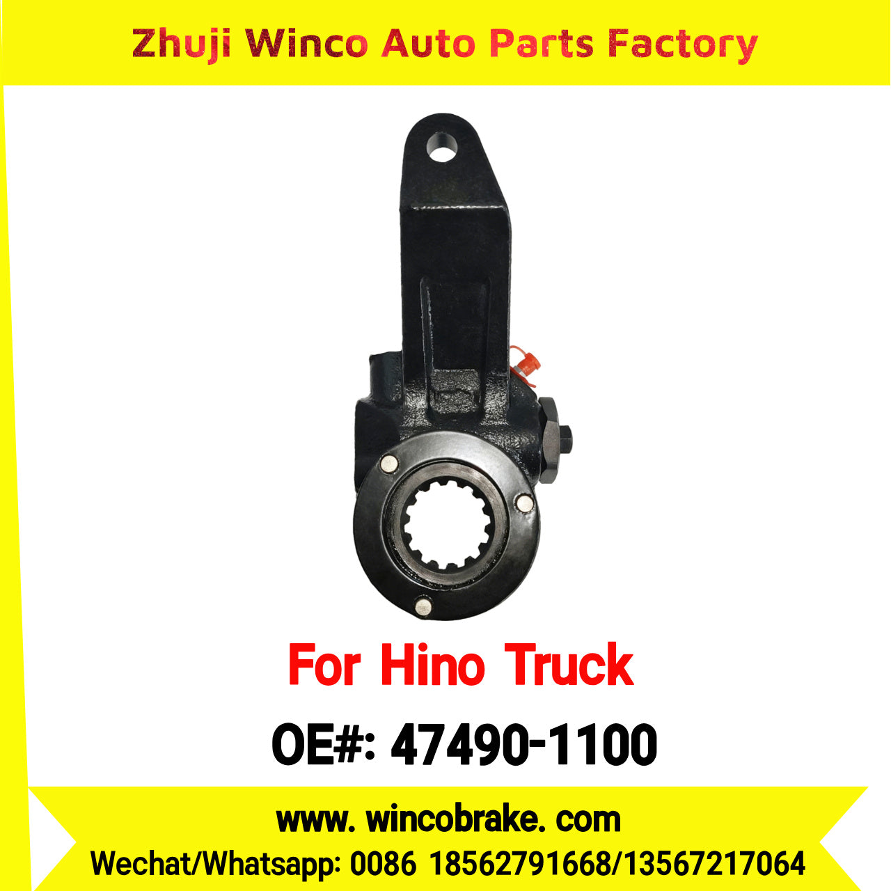 Winco OEM 47490-1100 Manual Slack Adjuster for Suit to Japanese Hino Trucks LH 14 Teeth Spare Parts to Fit Trailer for Southeast Asia Market