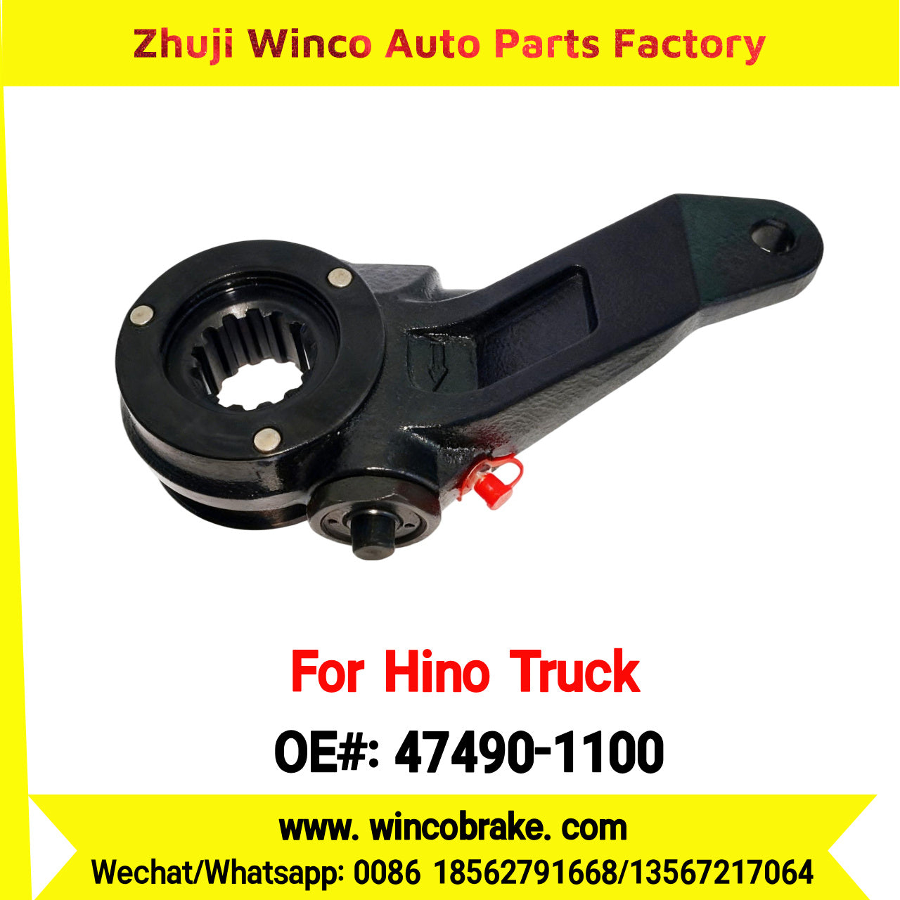 Winco OEM 47490-1100 Manual Slack Adjuster for Suit to Japanese Hino Trucks LH 14 Teeth Spare Parts to Fit Trailer for Southeast Asia Market
