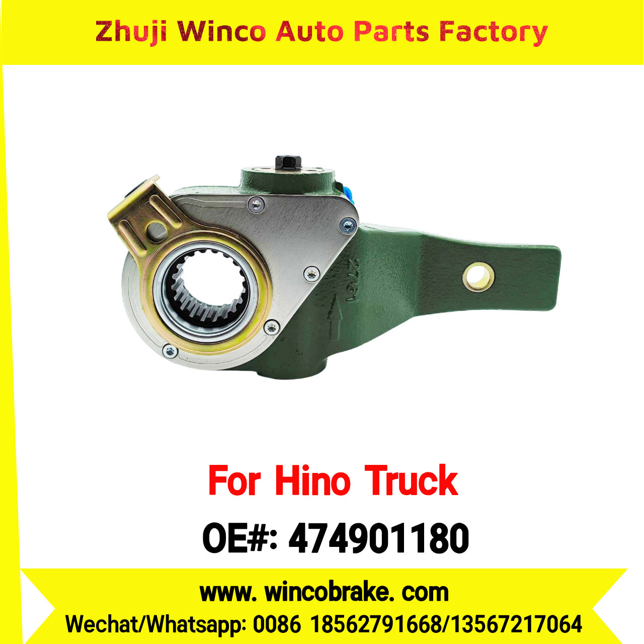 Winco OEM 474901180 Automatic Slack Adjuster for Suit to Japanese HINO Truck Spare Parts REPLACES HALDEX 12255