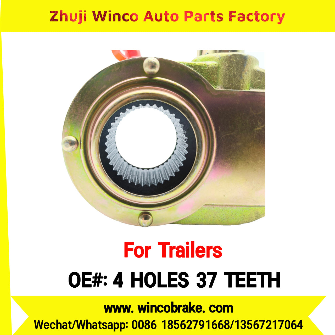 Winco OEM 4 HOLES 37 TEETH Manual Slack Adjuster for Suit to Trailer Rear Straight 37 teeth
