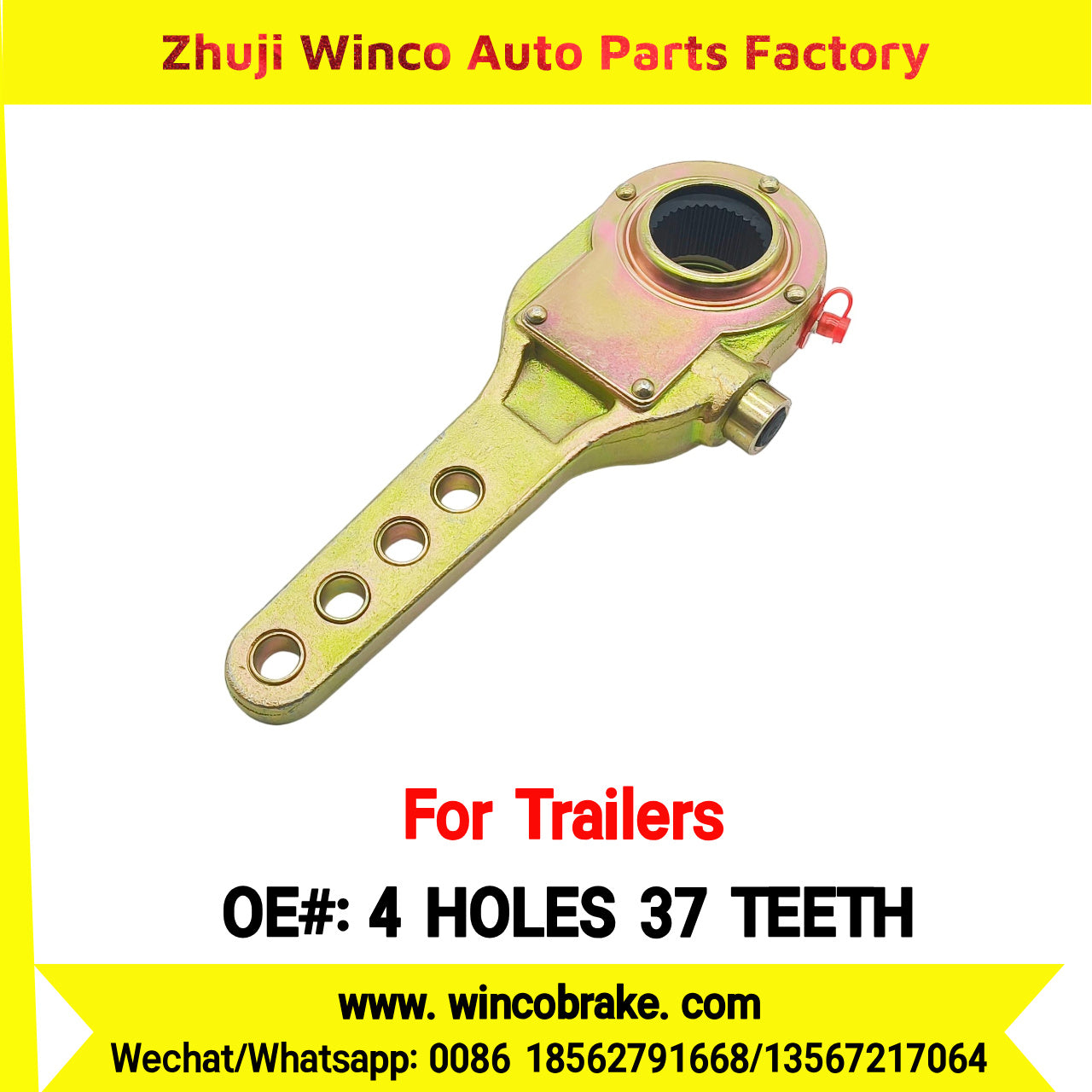 Winco OEM 4 HOLES 37 TEETH Manual Slack Adjuster for Suit to Trailer Rear Straight 37 teeth