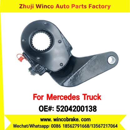 Winco OEM 5204200138 Brake Adjuster for Mercedes Benz Truck Manual Slack Adjuster Auto Parts Brake Adjusting Arm Haldex Type 1 Hole TO FIT MERCEDES Trucks 26 Teeth Replace Haldex