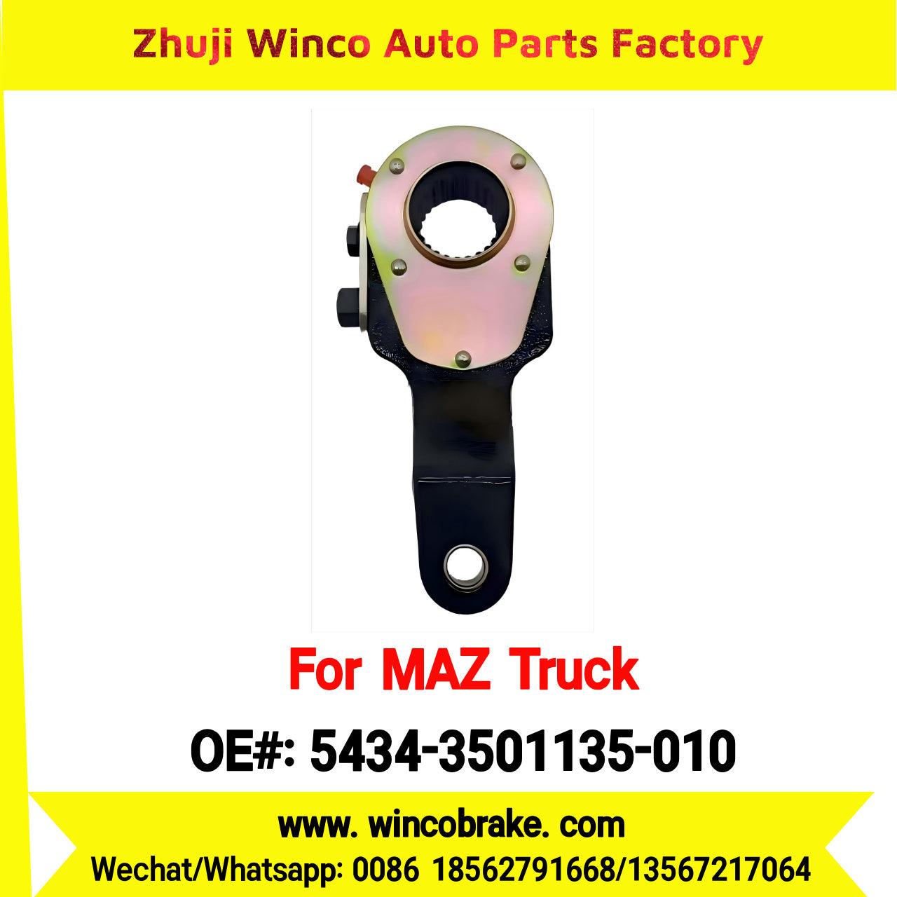 Winco OEM 5434-3501135-010 Supply 25 Teeth Brake Slack Adjuster for MAZ Trucks