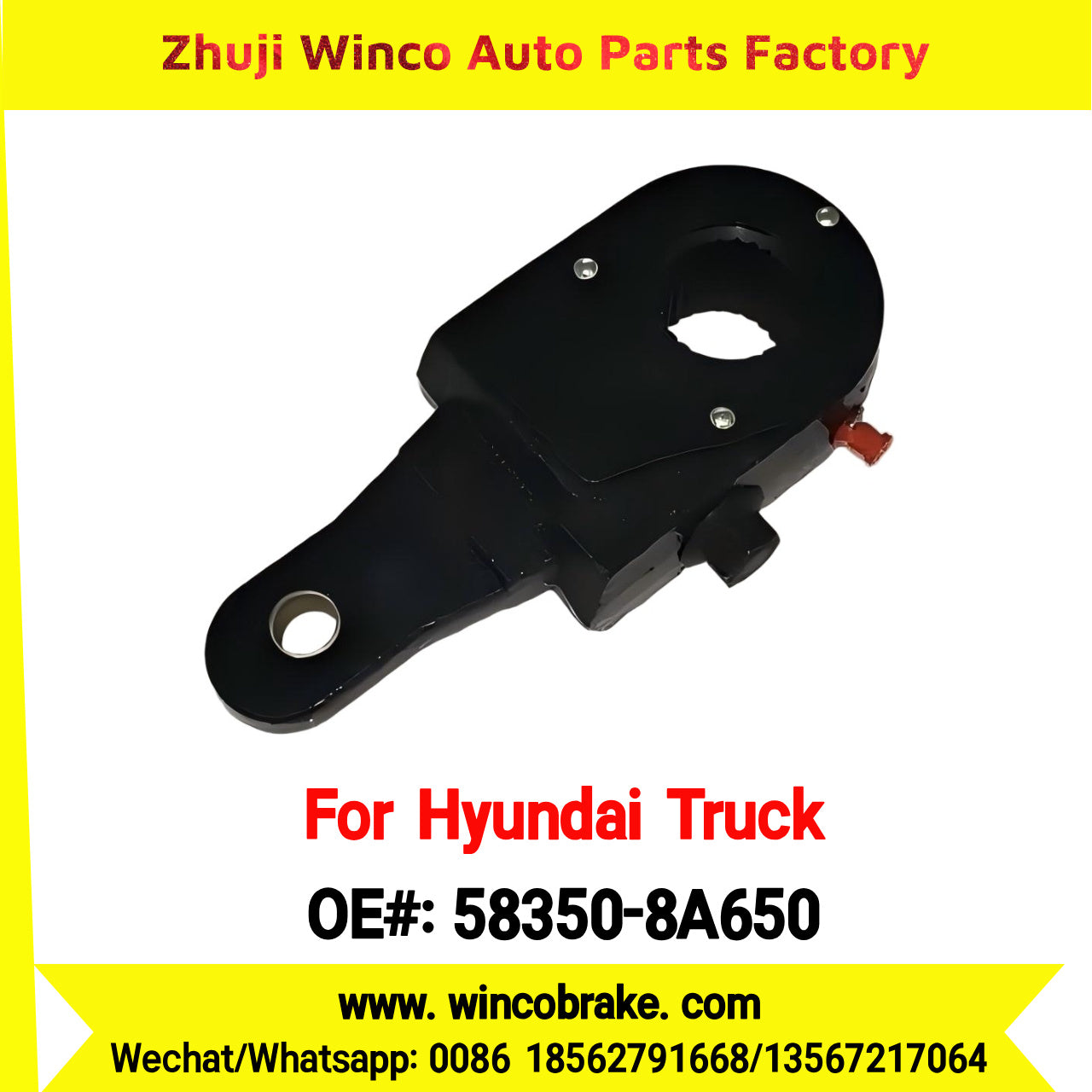 Winco OEM 58350-8A650 Manual Brake Slack Adjuster for Korea HYD Aero City Truck Straight Arm 25 Teeth