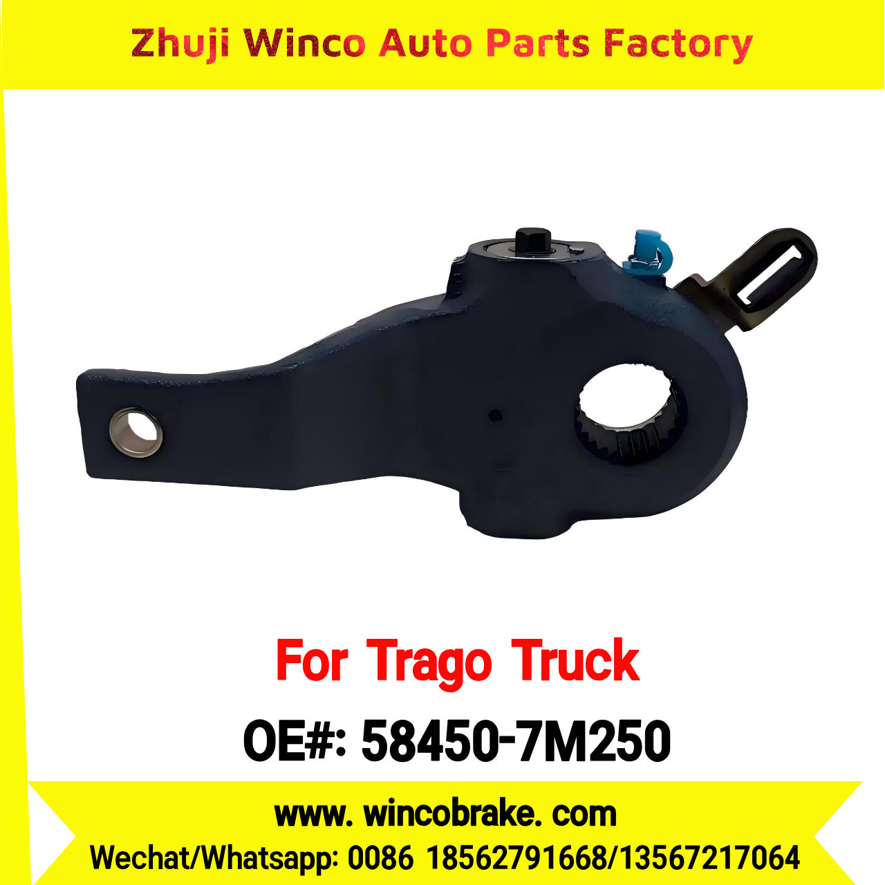 Winco OEM 58450-7M250 Factory Supply Auto Rear Brake Slack Adjuster Designed for Trago Trucks